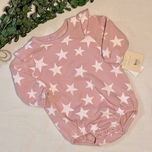 NWT Grayson Collective Sweatshirt Bodysuit with Sleeve Ruffles baby size 3-6 M
